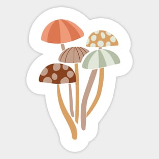 Fun Retro Mushroom Design Sticker